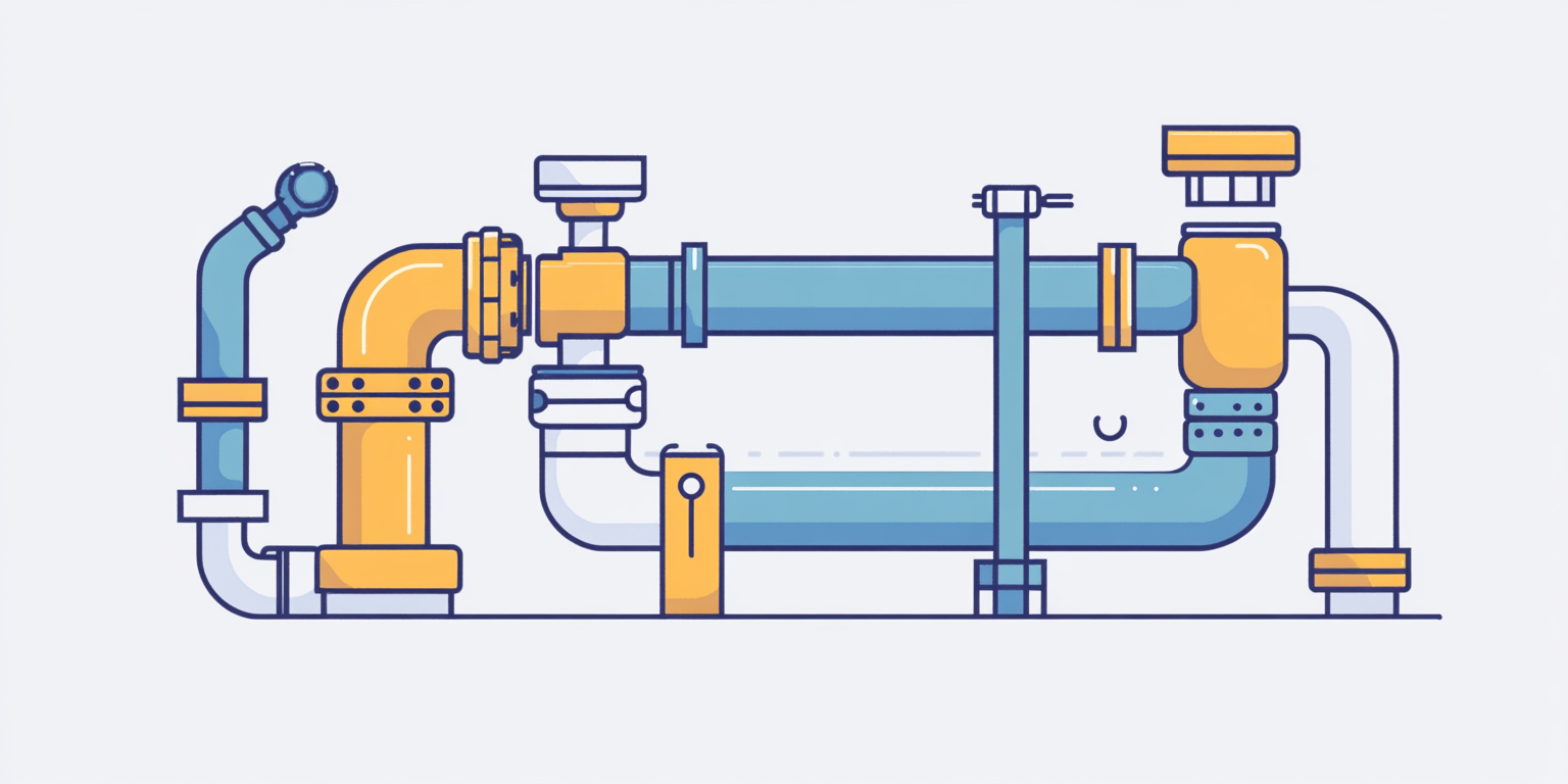 Abstract image of natural gas lines in a residential setting