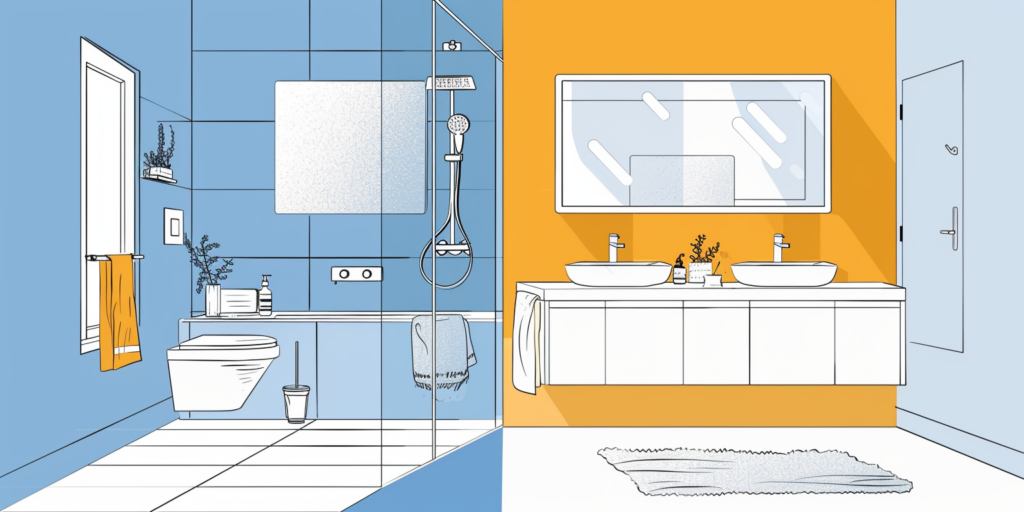 illustration of a bathroom remodel