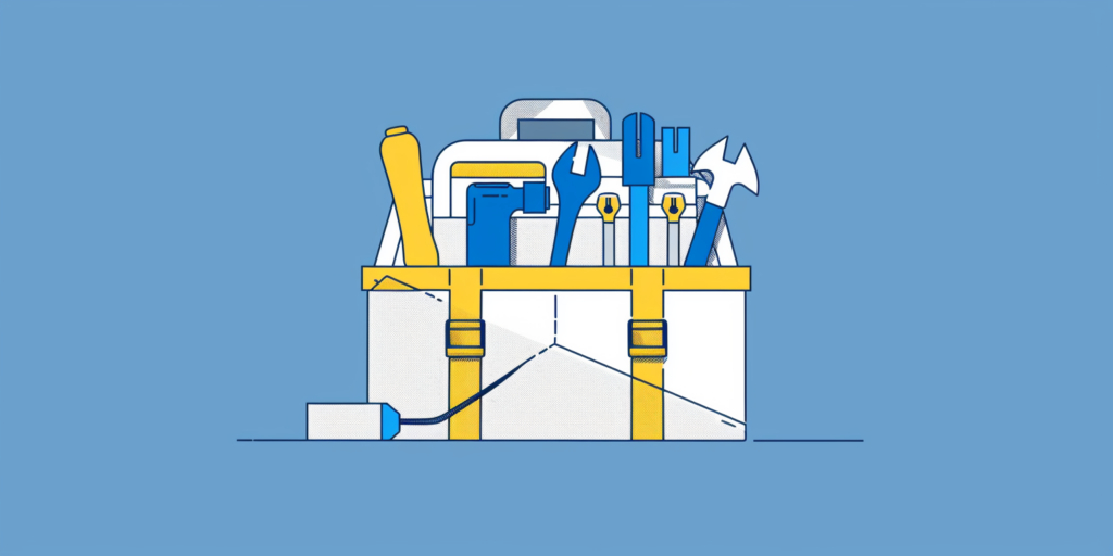 Plumber tote bag filled with tools
